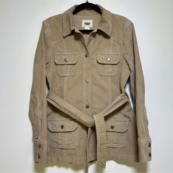 Old Navy Jackets & Blazers - Old Navy Utility Jacket Belted Cotton Safari Jacket Tan Lightweight Size M